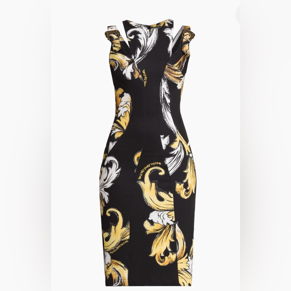 Versace Collection Black and Gold Patterned Dress - Picture 7 of 7